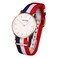 CAGARNY 6812 Concise Style Ultra Thin Quartz Wrist Watch with Striped Nylon Band for Couples(Gold)