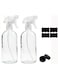 DTREEL 16 Oz Refillable Container Spray Bottles Durable Black Trigger with Fog Flow Setting Glass Spray Bottles Used for Essential Oils, Haircuts, Aromatherapy,Shampoo and Soap Cleaning (Transparent)