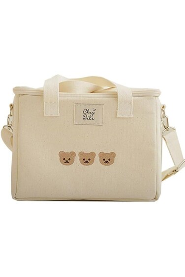 Reusable Lunch Bags, Large Cooler Tote Bag, Aesthetic Cute Lunch Bag Box with Straps Insulated Waterproof Durable for Women Girls Kids Office School