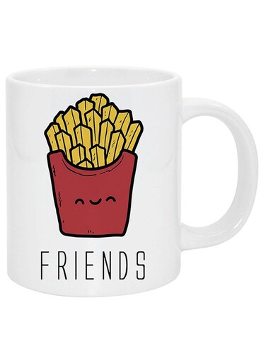 Friends Printed Ceramic Coffee Mug White/Red/Yelllow