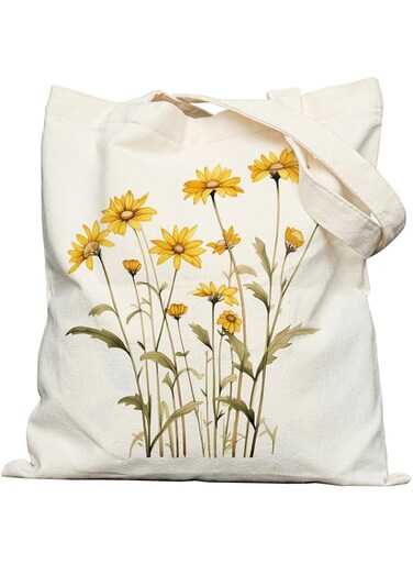 EFFUSON Tote Bag for Women with Pocket &amp; Snaps, Cute Canvas Totes Bags Gifts for Flowers Cat Dog Frog Lovers
