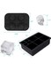 Pack 6 Grid Square And Skull Shaped Ice Cube Mold Black