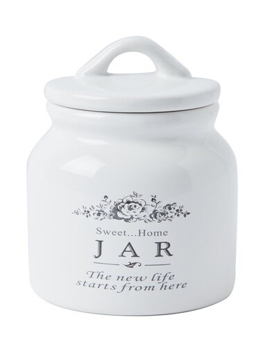 Box Sweet Home Canister White/Black 10x13cm