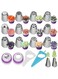 27pcs Russian Piping Tips, Cake Decorating Tips, Icing Piping Nozzles Tool Piping Ball Tips, Cake Decorating Supplies Kits, DIY Baking Tools for Cake Cookies Dessert Pastry Decoration