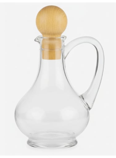 Premium Acrylic Cooking Oil Bottle with Natural Wooden Cap &acirc;&euro;&ldquo; Modern Leak-Resistant Dispenser, 170ml
