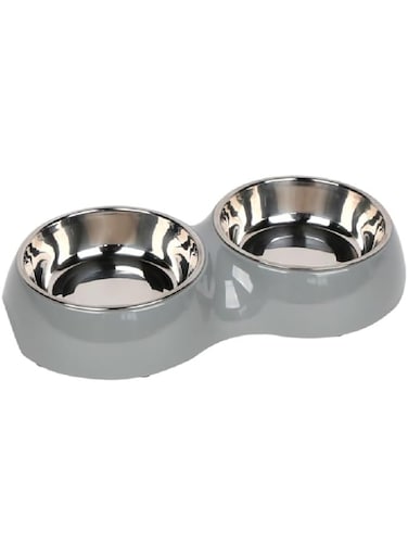 Pawsitiv Classic Round Dinner Set Grey M+M350ml+ 350ml