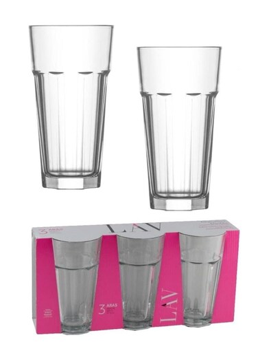 Aras Long Drink Glass Set (300cc, 3 Pieces) &acirc;&euro;&ldquo; Elegant Glassware for Cold Beverages, Cocktails, Juices, and More