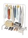Metal Clothes Rack With Bottom Shelf Closet Clothes Hanger for Garment Coats Skirts