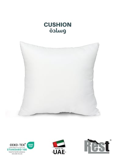 Bedding Throw Pillows Insert Cushion Filler Outer Cover Non Woven Hollowfiber Filling 350 gm Ultra Soft Fiber Size 40x40cm , 16x16inch Cushion Inserts Home Decor White (Pack of 1)