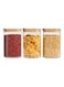 Glass Storage Jars with Airtight Bamboo Lid,3 Pack Glass Food Storage Containers Canisters 1200ml