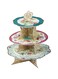 Talking Tables Truly Scrumptious Tri Layer Cake Stand with Colourful Floral Pattern for Coffee Wreaths, Weddings and Birthdays