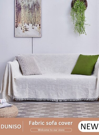 Bedsure Throw Blanket for Couch Cream White Versatile Knit Woven Blanket for Chair Bed and Living Room Sofa Slipcovers Blanket with Tassels for Pets Kids 130*180cm