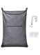KINGSUSLAY Foldable Laundry Hamper, XL Hanging Hamper with Large Openging,Space Saving Storage Bag,Over the Door Hamper with Haning Hooks（89x56CM, Pop Heath Grey)