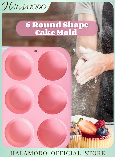6 Round Shape Mold Pink 19.3x5x13.2centimeter