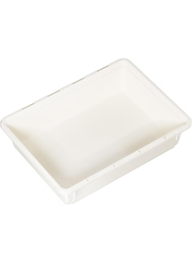 Adjustable Plastic Drawer Organizer Basket Expandable BPA-Free Storage Tray for Kitchen, Office, or Bathroom White (Wide Short)