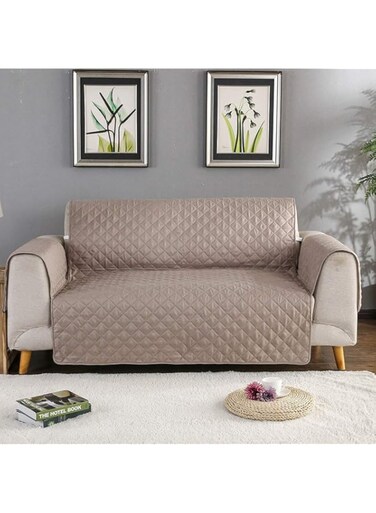 HCJNT Black Brown Waterproof Sofa Protector Cover Single/Twin/Triple Seater Sofa Slipcovers Anti-Skid Dirt-Proof Pet Dog Cushion Mat,3-seat 190 by 195cm