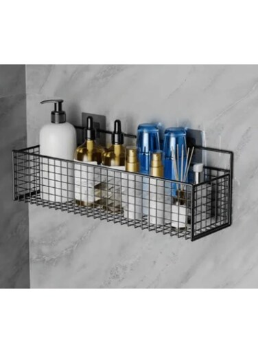 Punch-Free Wall-Mounted Organizer - No-Drill Installation, Multi-Purpose Storage Rack for Bathroom, Kitchen, Pantry - Space-Saving Shelf - Modern Home Organization Solution