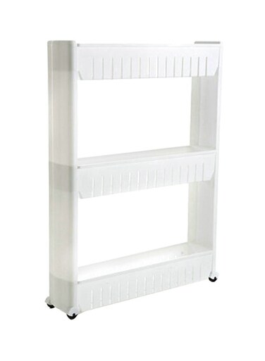 3-Tier Portable Trolley Storage Rack Organizer White