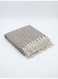 130 x 160 cm Cotton Mocha Brown Chevron Herringbone Throw Blanket 400GSM Decorative Fringed Boho Sofa Cover and Bed Runner