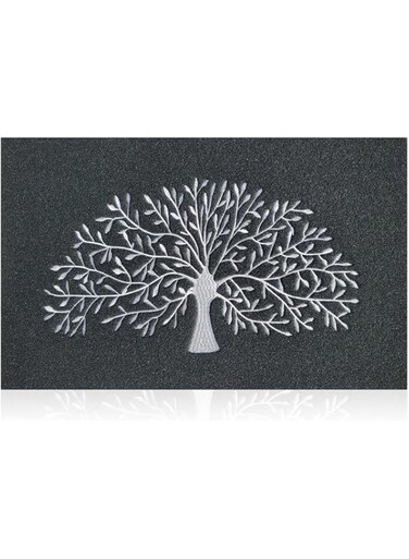 Welcome Doormats， Large Welcome Mat Outside, Outdoor Mats for Inside Front, Tree of Life Doormats, Heavy Duty Non slip for Entryway, Hallway Kitchen Easy to Clean Rubber Matting (Black)