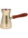 diollo Brass Engraved Turkish Greek Arabic Coffee Pot Stovetop Coffee Maker Cezve Ibrik Briki with Wooden Handle 16 OZ