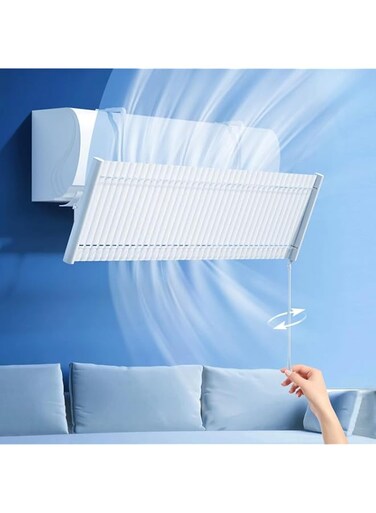 TERRIFI Adjustable AC Air Deflector for Split Air Conditioners, Foldable and Telescopic Air Outlet Baffle, Enhances Cooling and Heating Circulation, Adjustable Wind Direction