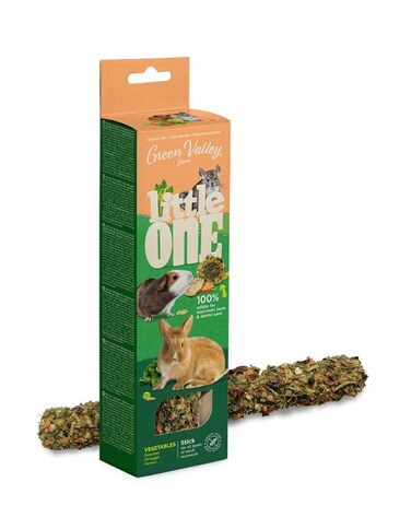 أعواد الخضار الخالية من الحبوب من ليتل ون جرين فالي للثدييات الصغيرة 160 غرام - مكافأة مضغ صالحة للأكل بالكامل