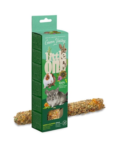 عصا أعشاب وزهور خالية من الحبوب من جرين فالي للثدييات الصغيرة 160 غرام - مكافأة مضغ صالحة للأكل بالكامل