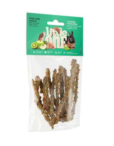 ليتل ون™ أغصان لذيذة مع الكيوي والتفاح للأرانب والقوارض 35 غرام - مكافآت مضغ طبيعية