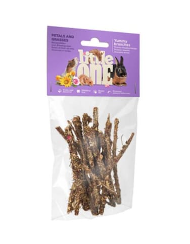 Little One&trade; Yummy Branches with Petals &amp; Grasses for Rabbits and Rodents 35g &ndash; Natural Chew Treats