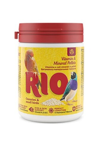 RIO Vitamin &amp; Mineral Pellets for Canaries, Exotic Birds &amp; Small Birds &ndash; Daily Nutritional Supplement 120g