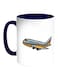 Plane Printed Coffee Mug White/Blue