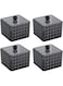 Khazna 4 Packs Cotton Swab Ball Pad Holder - Acrylic Apothecary Jar Dispenser Cotton Balls Canister Jar with Lid, Bathroom Storage Organizer for Q-Tips, Makeup Sponges