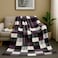 Luxury Striped Soft &amp; Checkered Flannel Fleece Blanket 160x220cm Single Ply Blanket Suitable For All Season, Comfortable, Fluffy, Blanket For Bed And Sofa 800gm