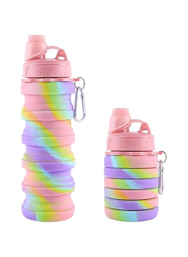 Bolivia's Silicone Collapsible Water Bottles, Leak Proof BPA Free Foldable Water Bottle, Collapsible Cups for Traveling Camping Hiking Kids, Reuseable Expandable Silicone Collapsible Cup