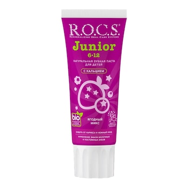 معجون أسنان R.O.C.S. جونيور بنكهة التوت من عمر 6 إلى 12 عامًا، 60 مل