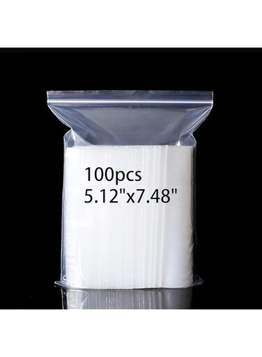 ARTHOM 100pcs Small Plastic Resealable Zipper Bags, Clear Poly Ziplock Bags,Sealed Plastic Bag for Candles, wedding Gifts, Party Favor,   Storage Bags (5.12"x7.48")