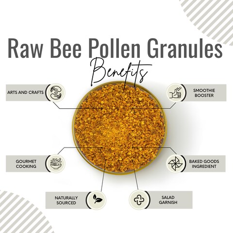 AWAFI MILL Raw Bee Pollen Granules - Nature&#39;s Golden Treasure - Gourmet Ingredient for Culinary Delights - Pure and Unfiltered (Bottle of 50 gram / 1.7 Oz)