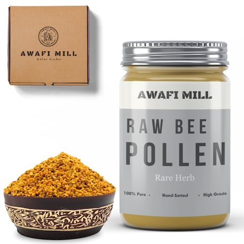AWAFI MILL Raw Bee Pollen Granules - Nature&#39;s Golden Treasure - Gourmet Ingredient for Culinary Delights - Pure and Unfiltered (Bottle of 50 gram / 1.7 Oz)