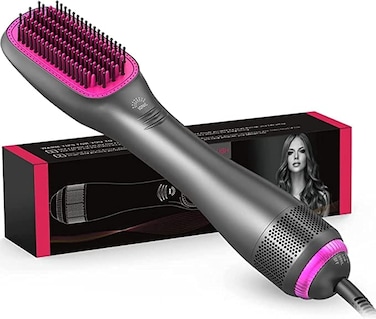 One-Step 3-in-1 Hair Dryer &amp; Straightener Brush with 1200W Power &amp; Ionic Technology