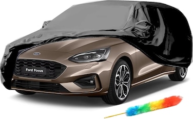 غطاء سيارة هاتشباك 6 طبقات – مقاوم للماء، قابل للتنفس، ومتين   حماية من الشمس، المطر والغبار مع سحّاب   مقاس عالمي لفورد فوكس، بي إم دبليو 1 سيريز، أوبل أسترا، سيتروين C4 وغيرها – رمادي