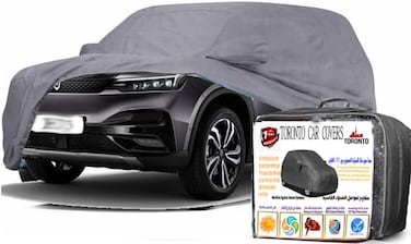 غطاء سيارة هاتشباك 6 طبقات – مقاوم للماء، قابل للتنفس، ومتين   حماية من الشمس، المطر والغبار مع سحّاب   مقاس عالمي لفورد فوكس، بي إم دبليو 1 سيريز، أوبل أسترا، سيتروين C4 وغيرها – رمادي