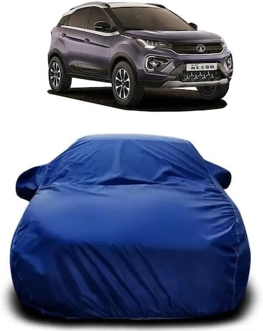 Waterproof Car Cover for Tata Nexon XZ Plus Petrol &ndash; Scratchproof, Mirror Pockets, Buckle Hooks, Triple Stitched, Elastic Grip, Ultra-Surface, All Models &amp; Variants (Navy)