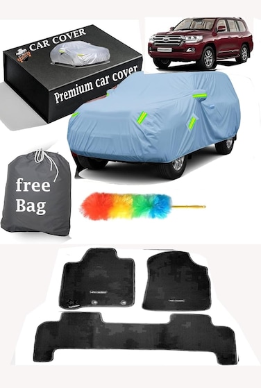 Land Cruiser Car Cover 2020&ndash;2025 &ndash; Black, All-Weather, Waterproof, Dust &amp; UV Protection, Includes Mat