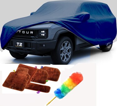 Jetour T2 Car Cover 2024&ndash;2025 &ndash; Blue, Includes Zafrani Mat (Beige Tone), All-Weather, Waterproof &amp; Dust Resistant