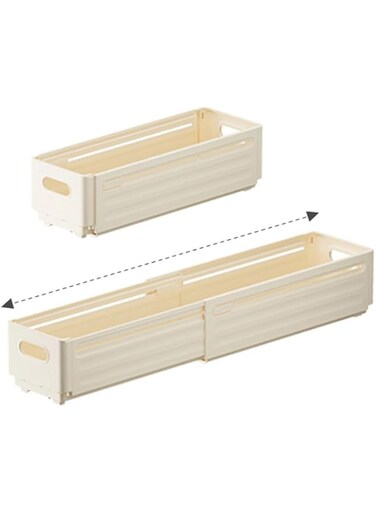 Tazweeq Foldable Storage Bins, 2pcs Plastic Expandable Boxes for Organizing, Separators Dividers for Bedroom Kitchen