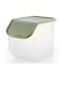 5KG Rice Container Plastic Cereal Box with Measuring Cup Stackable Food Storage Containers for Rice Grain Beans Cat/Dog Food and Refrigerator Organizer (Green)