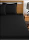 Black Striped Queen Bed Sheet Sets Cotton 3 Piece Set Deep Pocket 180x200+25cm