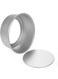 Sulfar 5Pcs Aluminum Alloy Round Cake Mould Chiffon Cake Baking Pan Pudding Cheesecake Mold Set With Removable Bottom, Silver