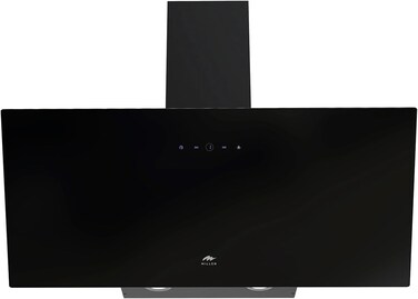 MILLEN 90cm Angled Range Hood - Tempered Black Glass, MKHG 904 BL, 3 Years Warranty